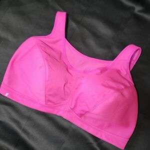 Glamorise Hot Pink 48DD Wireless Sports Bra Gym Top Fuschia Barbie Bright Neon